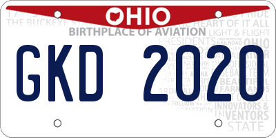 OH license plate GKD2020
