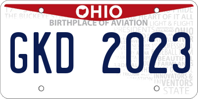 OH license plate GKD2023