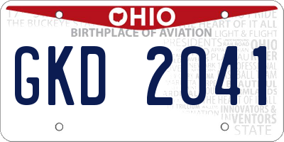 OH license plate GKD2041