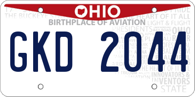 OH license plate GKD2044