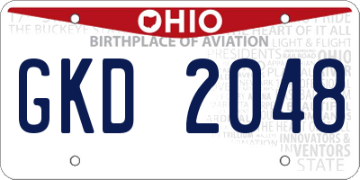 OH license plate GKD2048