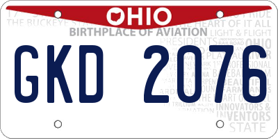OH license plate GKD2076