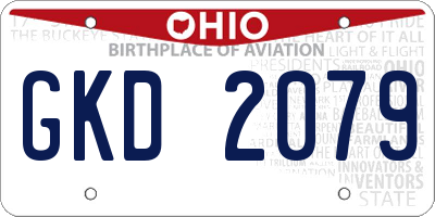 OH license plate GKD2079