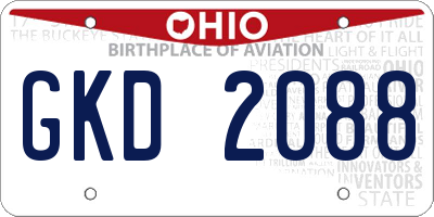 OH license plate GKD2088