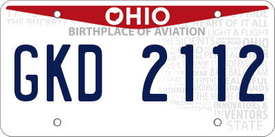 OH license plate GKD2112