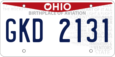 OH license plate GKD2131