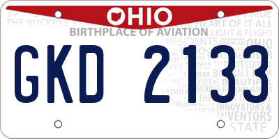 OH license plate GKD2133