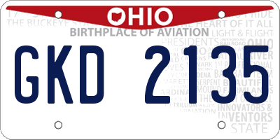 OH license plate GKD2135