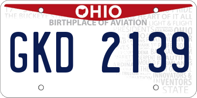 OH license plate GKD2139