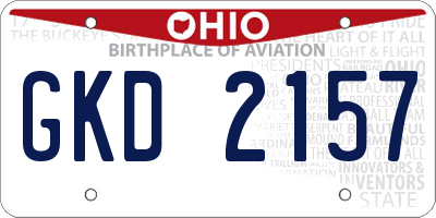 OH license plate GKD2157