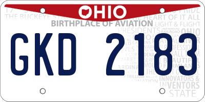 OH license plate GKD2183