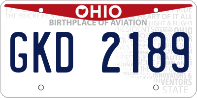 OH license plate GKD2189