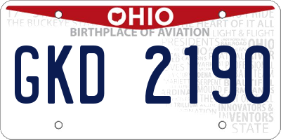 OH license plate GKD2190