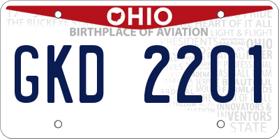OH license plate GKD2201
