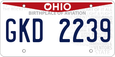 OH license plate GKD2239