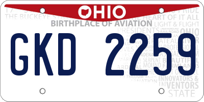 OH license plate GKD2259