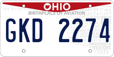 OH license plate GKD2274