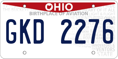 OH license plate GKD2276
