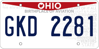 OH license plate GKD2281