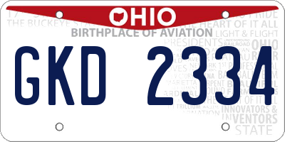 OH license plate GKD2334