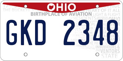 OH license plate GKD2348