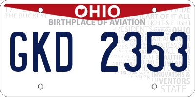 OH license plate GKD2353