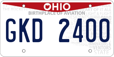 OH license plate GKD2400