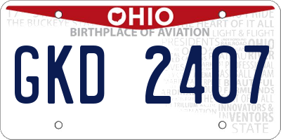 OH license plate GKD2407