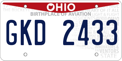 OH license plate GKD2433