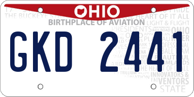 OH license plate GKD2441