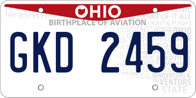 OH license plate GKD2459
