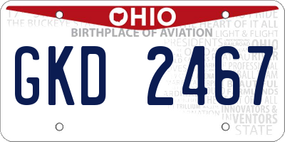 OH license plate GKD2467