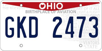 OH license plate GKD2473