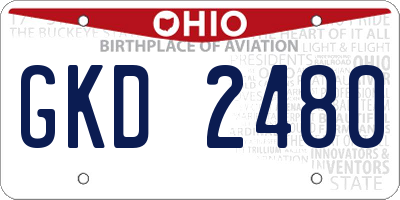 OH license plate GKD2480