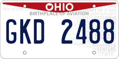 OH license plate GKD2488