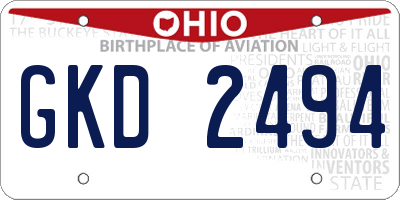 OH license plate GKD2494