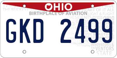 OH license plate GKD2499