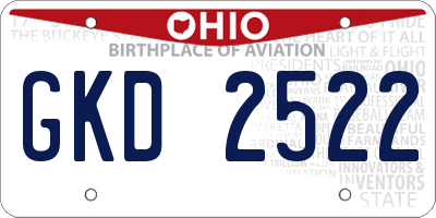 OH license plate GKD2522