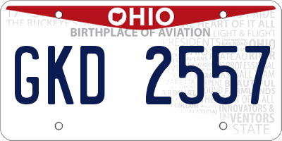 OH license plate GKD2557
