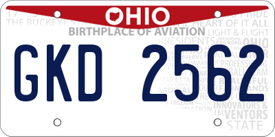 OH license plate GKD2562
