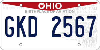 OH license plate GKD2567