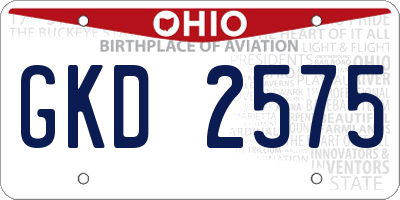 OH license plate GKD2575
