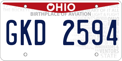 OH license plate GKD2594