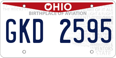 OH license plate GKD2595