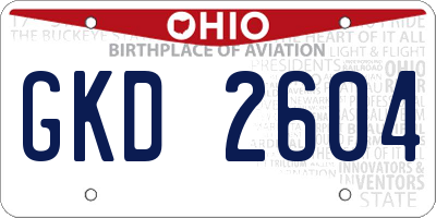 OH license plate GKD2604
