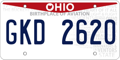 OH license plate GKD2620