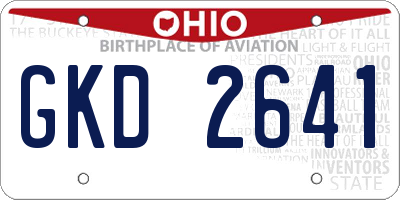 OH license plate GKD2641