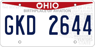 OH license plate GKD2644