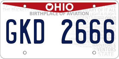 OH license plate GKD2666