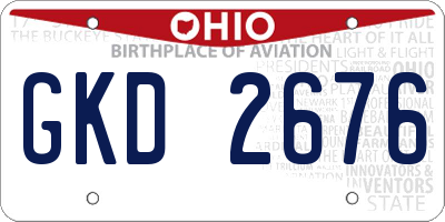 OH license plate GKD2676